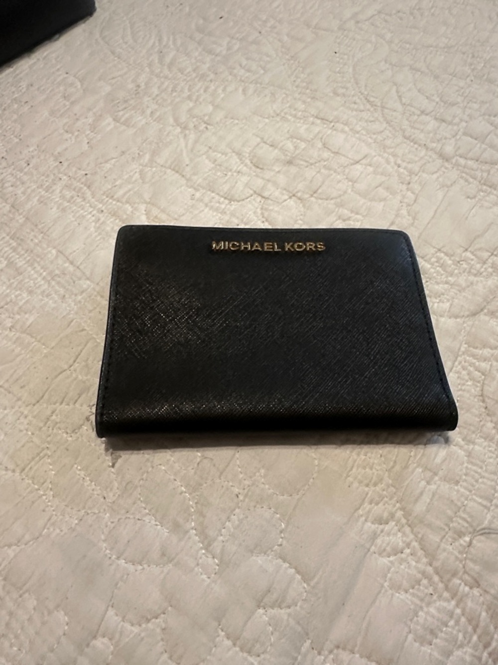 Michael Kors Black Textured Leather Wallet